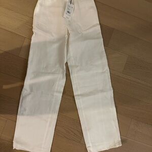 Theory Cream Linen Pants